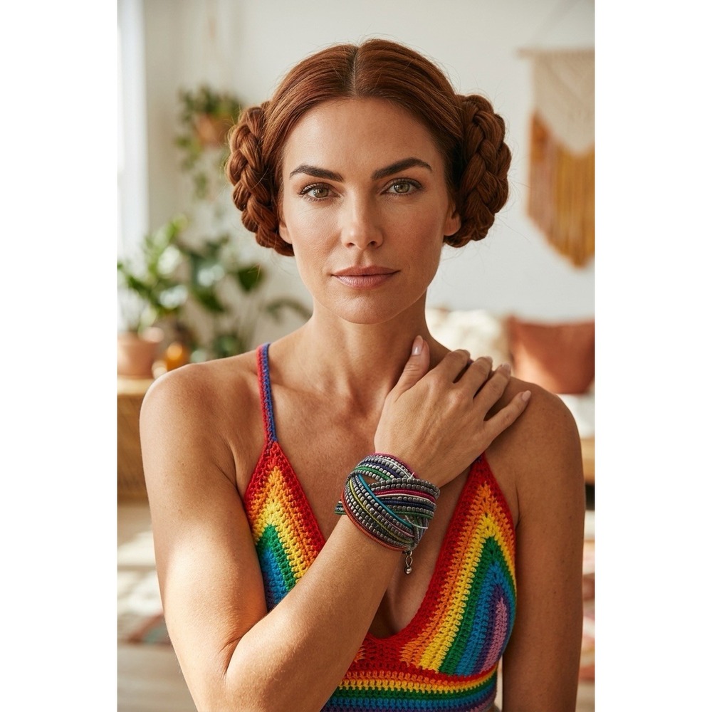 NEW ANTHROPOLOGIE Multicolored Cuff Bracelet RAINBOW BOHO